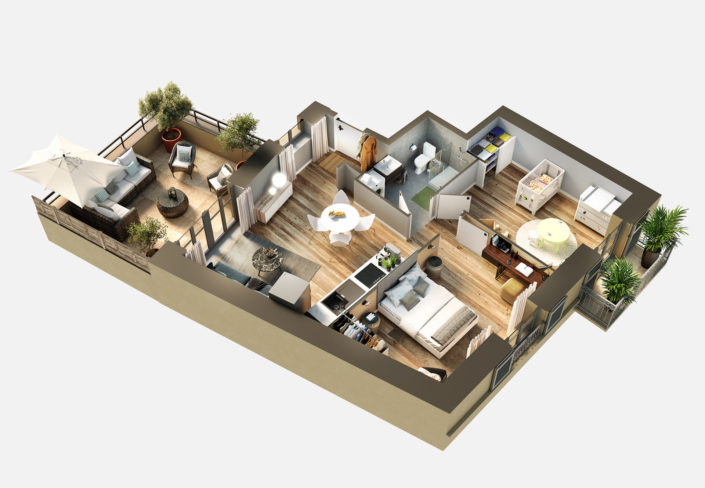 Plan 3D Appartement | Caluire
