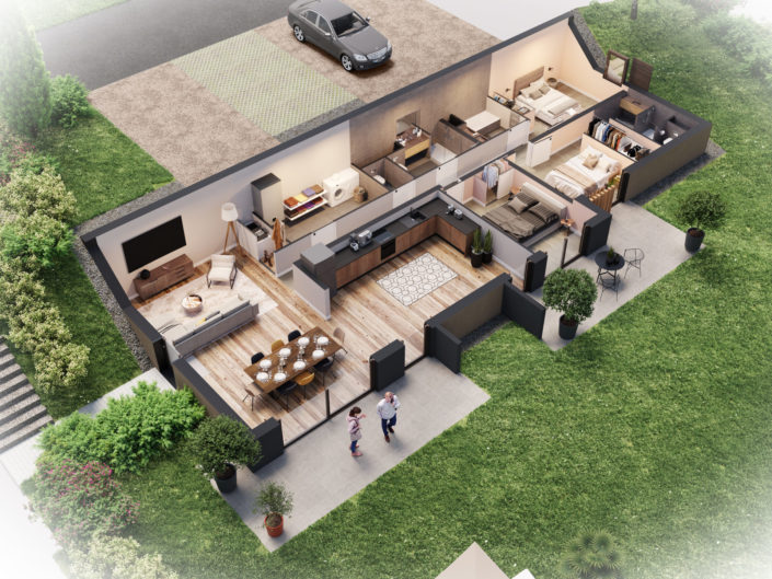 Plan 3D Villa | Evian