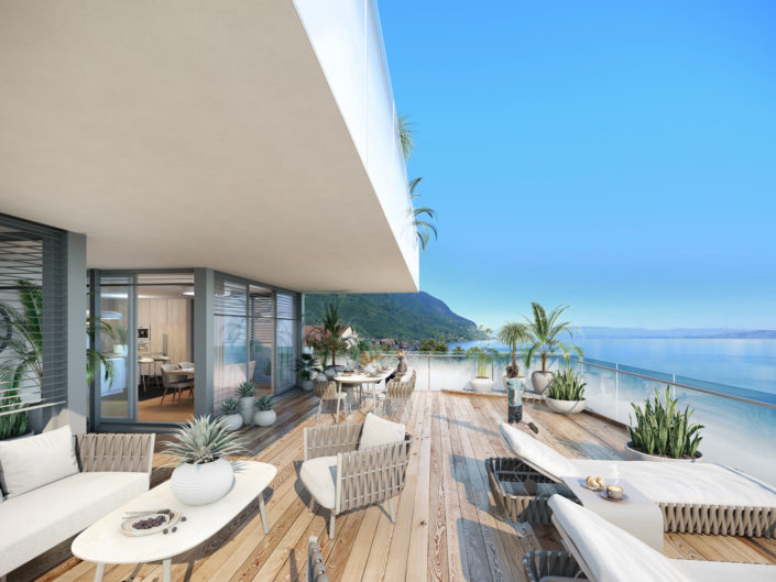 Terrasse luxe 3D | lac Leman St Gingolph